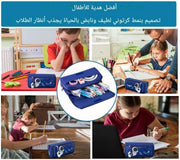4-Layer Cartoon Pencil Case for Boys Large Capacity Blue Pen Pouch with Astronaut Pendant Fun Pencil Box Ideal for Students School Supplies Organized Storage for Pens Pencils and Stationery Essentials