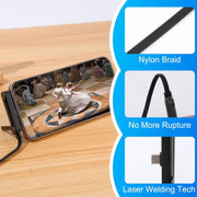 2 in 1 Invisible Stand Charger Cable, 240W Fast Charging Cable for Built-in Phone, 1m Braided Type C Cable with Foldable Stand for Smartphones/Tablets