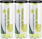 SKY-TOUCH Tennis Balls : 135cm High Bounce Practice Balls in Sealed Tub, 64mm Durable Design for Beginners Training, Casual Matches & Small Dog Play, Easy-Carry Container for Transport - 9Pcs