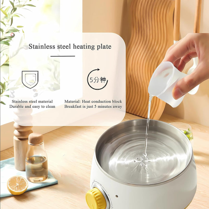 SPNOR Hard Boiled Egg Cooker 14-Egg Rapid Stainless Steel Egg Boiler with 30-Min Timer & Auto Shut Off, Compact Electric Vegetable Steamer for Cooking, Dishwasher Safe, yellow