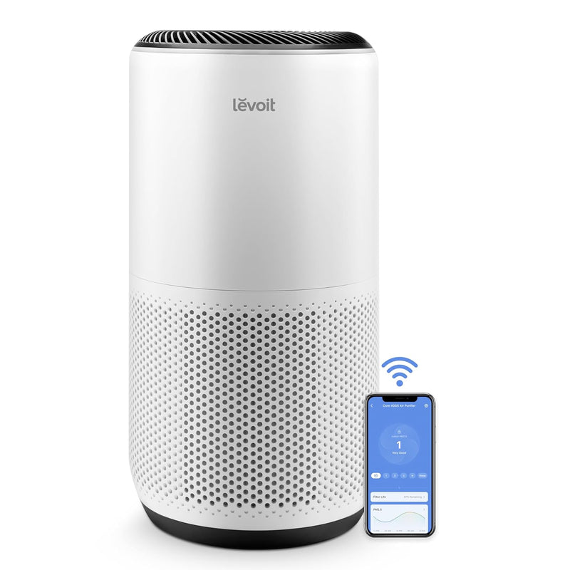LEVOIT Air Purifiers for Large Home Bedroom 83m², CADR 400m³/h, Alexa Enabled, H13 HEPA Filter with PM2.5 Intelligent Air Quality Sensor, Removes 99.97% Pollen Allergy Dust Smoke Pet, Auto Mode, White