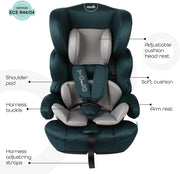 The Moon Brand Tolo Car Seat – Baby Travel Gear for Kids (9m to 11yrs) – ForwardFacing Child Booster Seat w/ Adjustable Headrest – Group 123 Comfort Car Accessories – Green