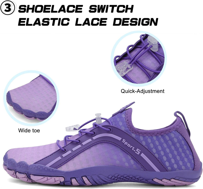 TcIFE Water Shoes for Men Women, Beach Shoes Summer Outdoor Footwear, Barefoot Socks, Quick Dry, for Beach, Swim, Pool, Surf, Boat, with Drain Holes