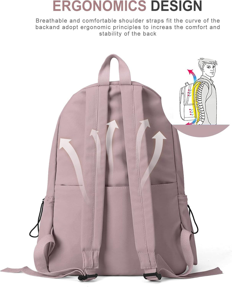 VECAVE Lightweight Casual Laptop Backpack Purse for Women,Travel Backpack with laptop compartment