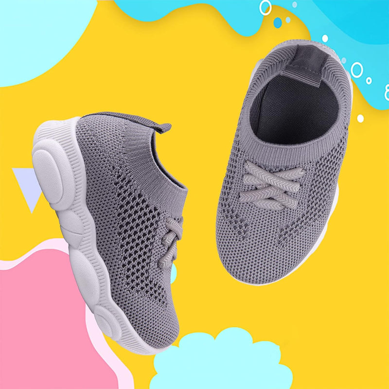 Baby First Walking Shoes 1-4 Years Kid Shoes Trainers Toddler Slip on Infant Waves Shoes Boys Girls Cotton Mesh Breathable Sneakers Outdoor