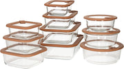Glass Food Storage Containers with Lids Borosilicate Glass, Airtight & Leak-Proof Microwave, Oven, Freezer & Dishwasher Safe Stackable Meal Prep & Lunch Containers (24pc Set)