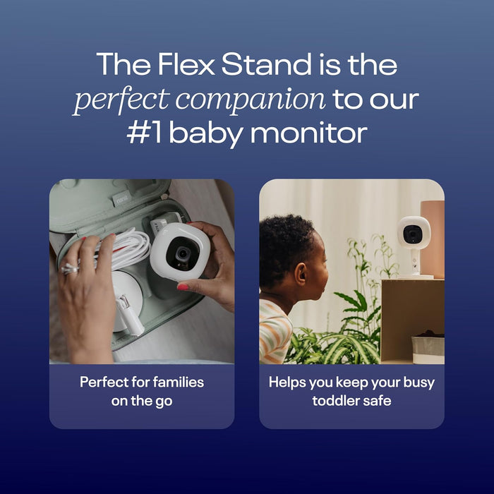 Nanit Pro Smart Baby Monitor & Flex Stand - 1080p Secure Wi-Fi Video Camera, Sensor-Free Sleep & Breathing Motion Tracker, 2-Way Audio, Sound & Motion Alerts, Night Vision, and Breathing Band - White