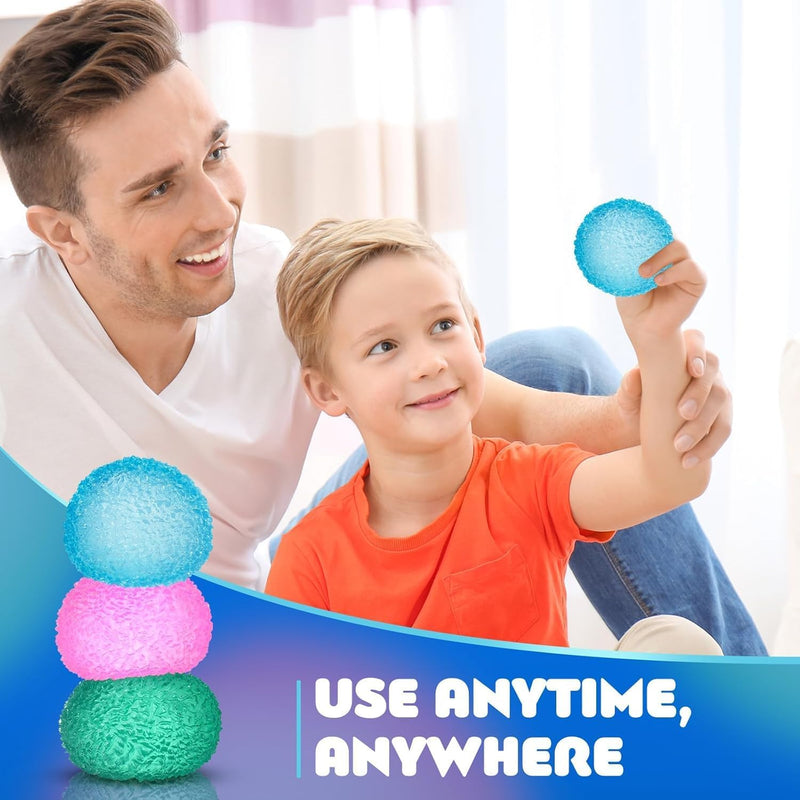 SLEEPHEAD 3pc Stress Balls for Adults, Squishy Ball Sensory Textured Memory Gel Fidget for Kids/Adults Hand Exercises, Valentines Day Party Favors Anxiety Relief Squeeze Ball(1.57)