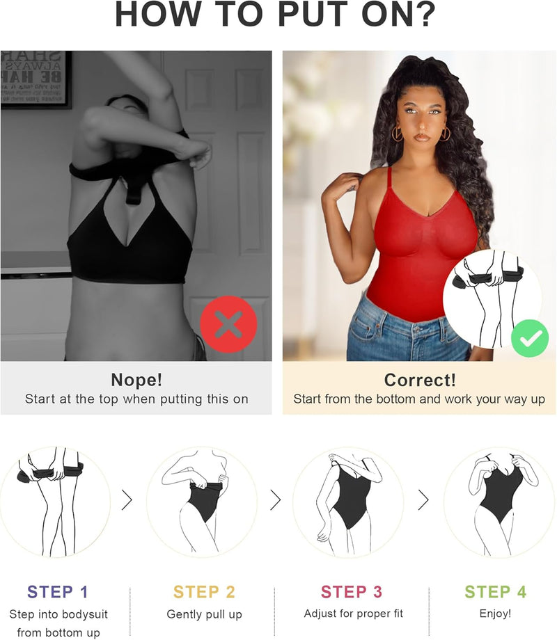 SHAPERX Bodysuit for Women Tummy Control Shapewear Seamless Sculpting Thong Body Shaper Tank Top
