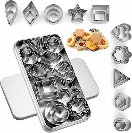 ALMEKAQUZ 30PCS Sandwich Cookie Cutter Set, Baking Tools Set with Box, Cookie Sealer Cookie Cutter, Vegetable and Fruit Cutter, Cheese Cutter, Children's Day Baking Kitchen Use, Various Shapes