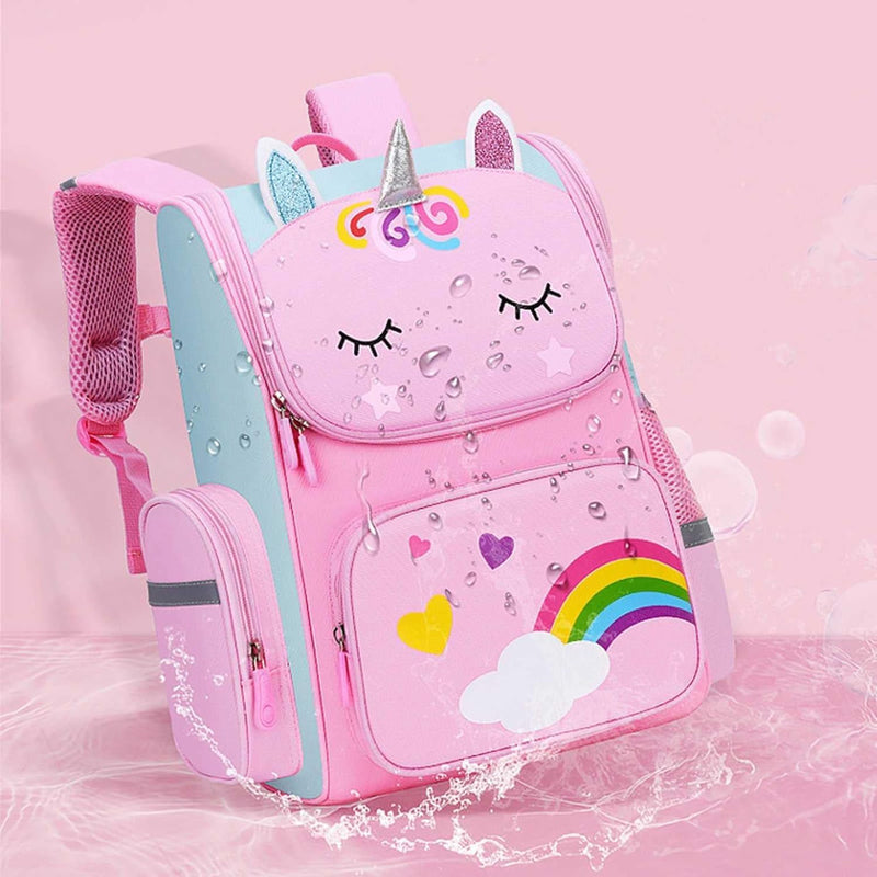 Unicorn Backpacks for Kids, Lightweight Pink School Backpack for Girl, Durable & Waterproof Schoolbag, Student Backpack Bag and Primary Kids Backpack 16inch for 5 6 7 8-10 Years Old