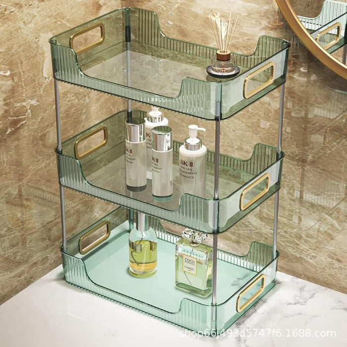 U-HOOME Bathroom Counter Organizer, Countertop Organizer and Storage,Bathroom Shelf Organizer,Cosmetics Skincare Shelf Organizer,Makeup Organizer Perfume for Dresser Vanity Tray, Spice Rack (Clean3)