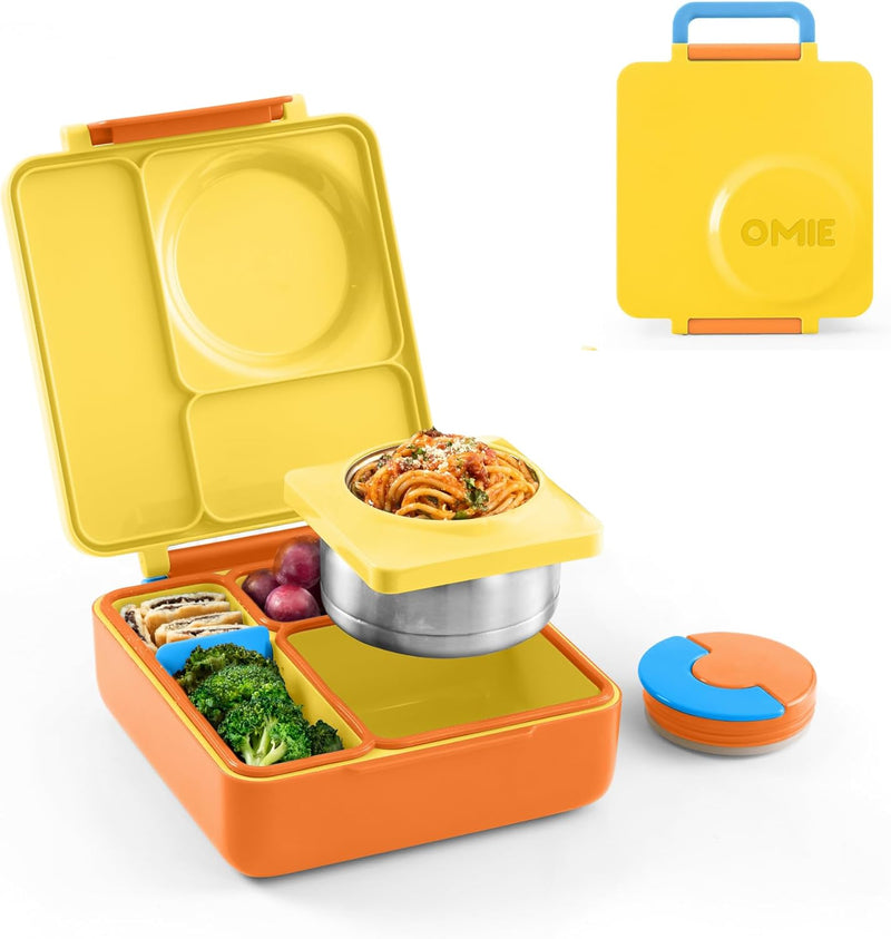 B9099 OmieBox Kids Bento Lunch Box, Plastic, Meadow - Sunshine OMIEBOX (AGE 3-8 Years old)