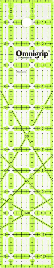 Omnigrid Non-Slip Ruler, 5" Square Sewing and Quilting Supplies - Rectangle 2-Â½" x 12-Â½"