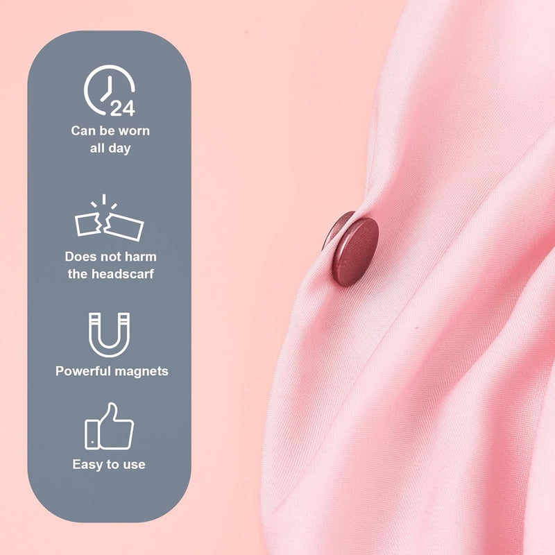 Pack of 8 Hijab Magnetic Pins, 1.4 cm, Versatile Hijab Magnetic Pins, Hijab Magnets, Without Hooks, Strong Magnetic Hijab Pins, Needle-less Brooch for Women, Clothing