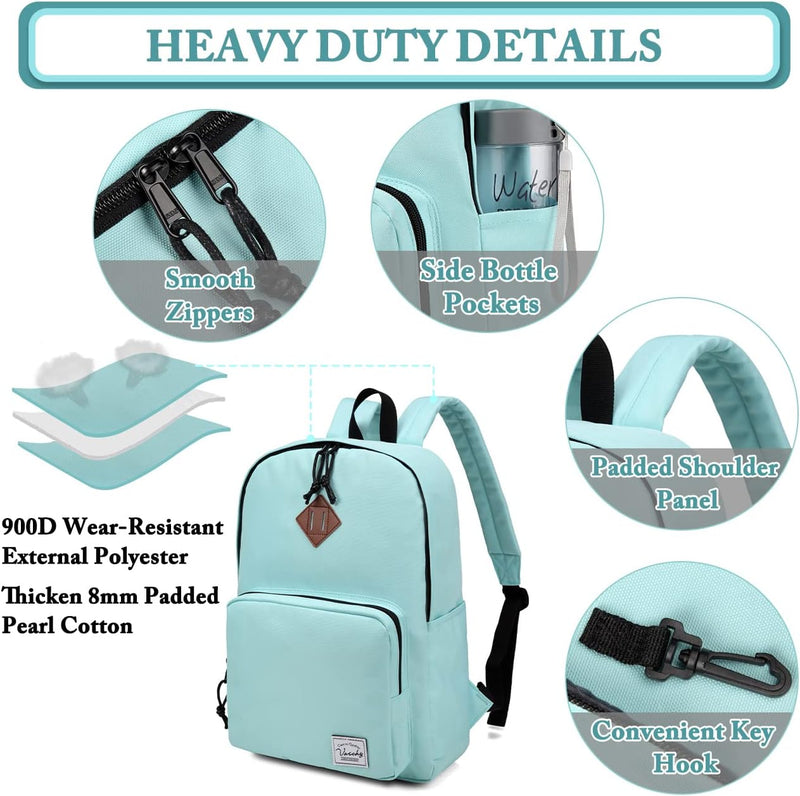 VASCHY Backpack for Women Men, Ultra Lightweight School Bag for Kids Teen Boys Girls, Casual Daypack Work, Travel