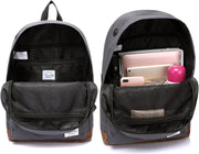 VASCHY Men's Backpack, Women's Waterproof School Bag, Boy Girl Computer 15.6 Inch Vintage for School, College, Work, Travel, Leisure