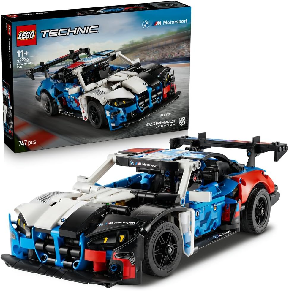 Technic BMW M4 GT3 EVO Race Car Toy - Model Kit w/ V6 Engine, Steering & Opening Doors - Gaming Gift for 11+ Year Old Boys & Teenage Motorsport Fans - 42226