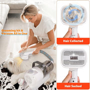 SKY-TOUCH Dog/Cat Hair Vacuum & Grooming Kit, 12 in 1 Shedding Grooming Kit, 2L Large Capacity Low Noise Hair Remover Supplies for Dogs & Cats