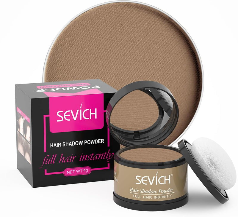 Sevich Hairline PowderInstantly Conceals Hair Loss, Root Touch up Powder, Hair Shadow Toppers for Women & Men, Touch Up for Thinning Gray Hair, Windproof & Sweatproof, Light Coffee - 4 Grams Light coffee