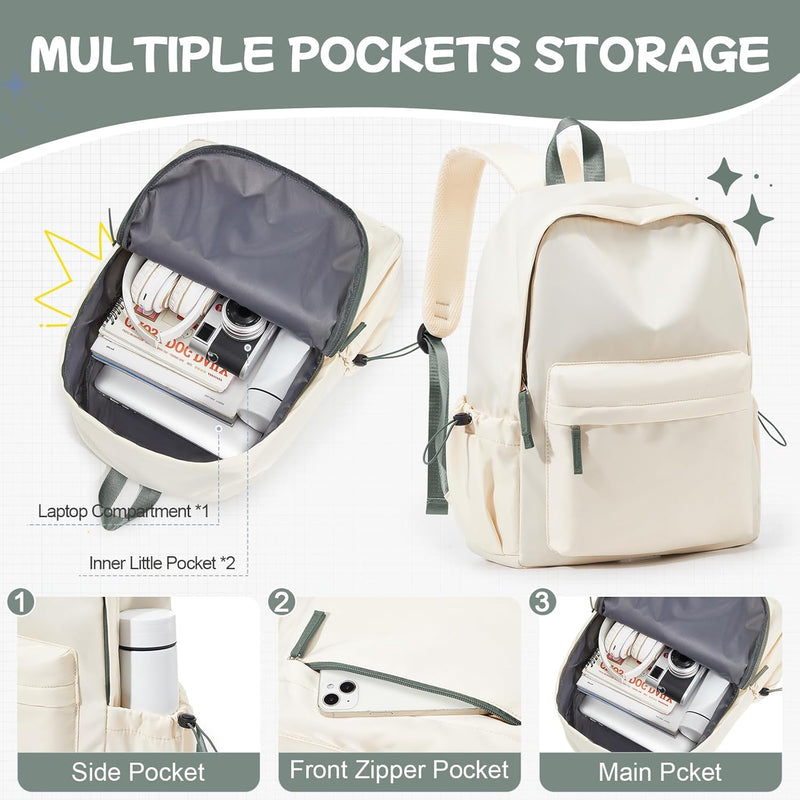 VECAVE Lightweight Casual Laptop Backpack Purse for Women,Travel Backpack with laptop compartment