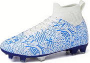 Kids Soccer Cleats Boys Girls Football Cleats Turf Soccer Shoes AG/FG - Blue