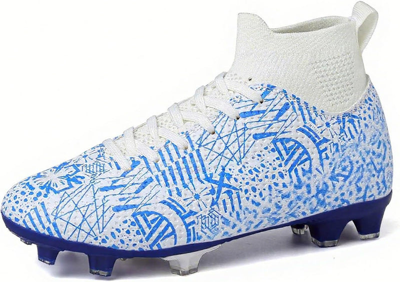 Kids Soccer Cleats Boys Girls Football Cleats Turf Soccer Shoes AG/FG - Blue