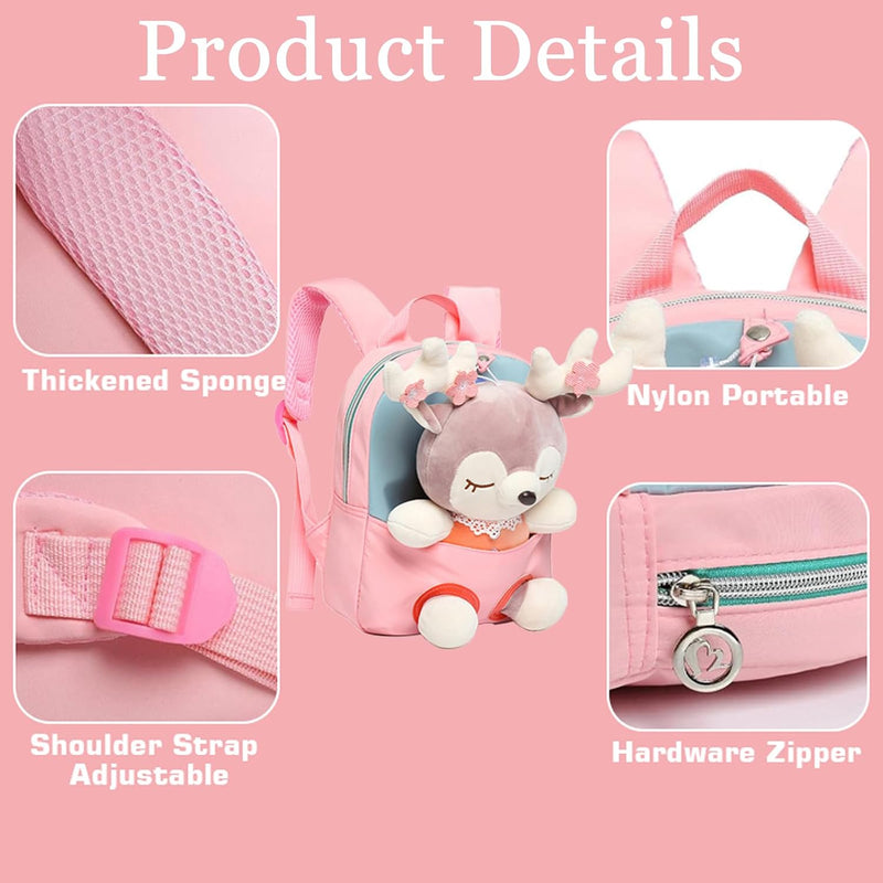 Cute Toddler Backpack, Animal Cartoon Kids Schoolbag, Lightweight Bookbags, Daypack School Backpack, Preschool Kindergarten Mini Children Bag - Pink