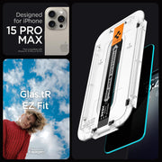 GLAStR EZ FIT PRIVACY 2 Pack designed for iPhone 15 Pro MAX Privacy Screen Protector Premium Tempered Glass with Auto Align technology - 2 PACK Anti-Spy, 9H Hardness Tempered Glass, Easy Installation Kit, Case-Friendly, Touch Responsive, Scratch Resistant