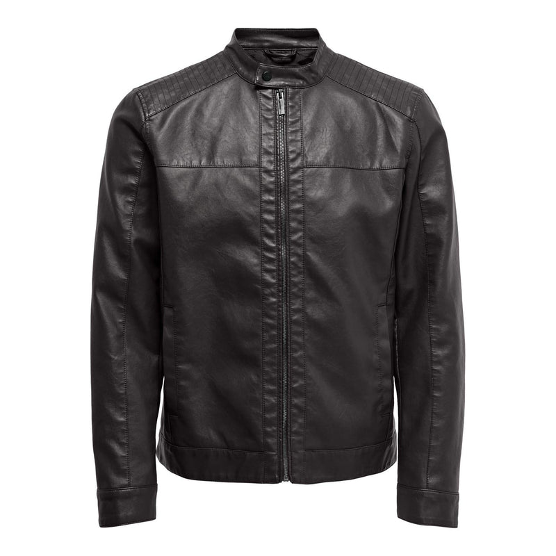 Only & Sons Men's Onsmike Pu Racer Jacket Otw Jacket
