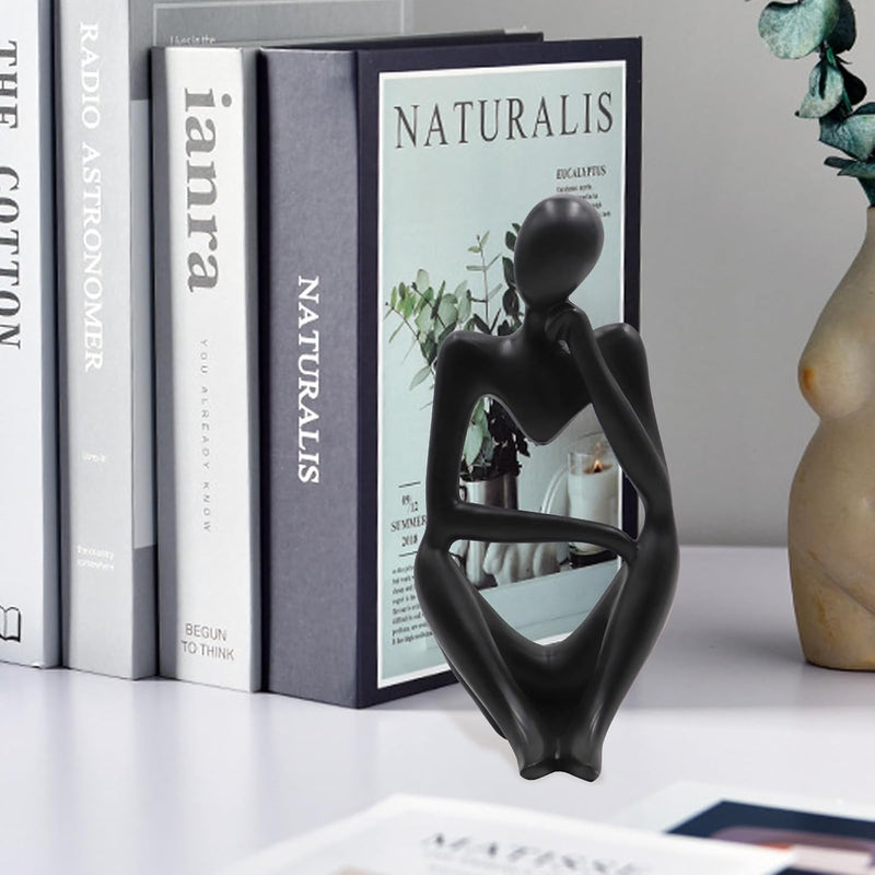 Thinker Statues and Sculptures, Sandstone Resin Thinker Statue Ornaments, Abstract Style Sculptures, Housewarming Gifts, Housewarming Decorations, Living Room Dining Desk Decorations (Right, Small)