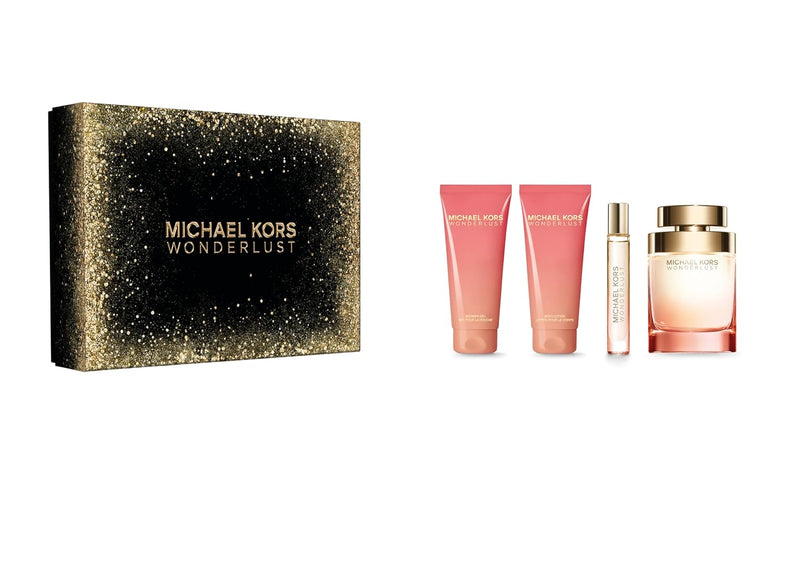 Michael Kors 4501683 Wonderlust Natural EDP Spray, Body Lotion and Round Purse 3-Piece Gift Set