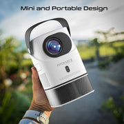 Promate 4K Ultra HD Projector with LCD Technology, 250 ANSI Brightness, Height-Adjustable Telescopic Stand, Auto Keystone Correction, Built-In Speaker Beamer-A250 UK