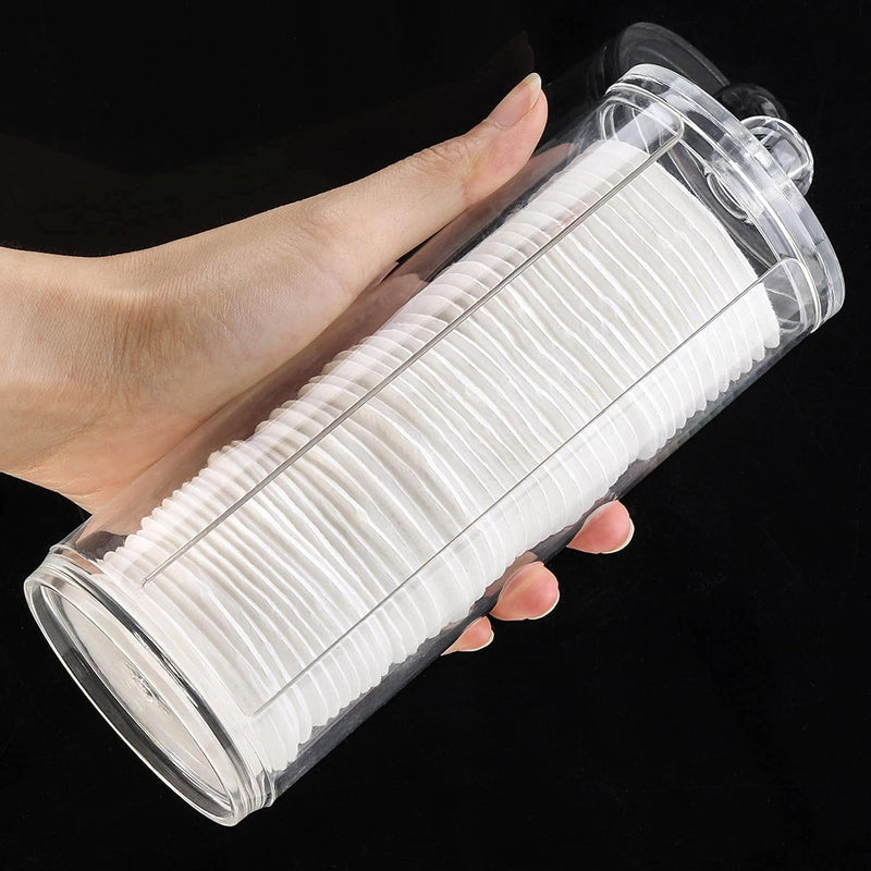 Cotton Pad Jar Creative Transparent Make up Organizers Round Cosmetic Storage Dispenser Container Cotton Swab Holder for Women