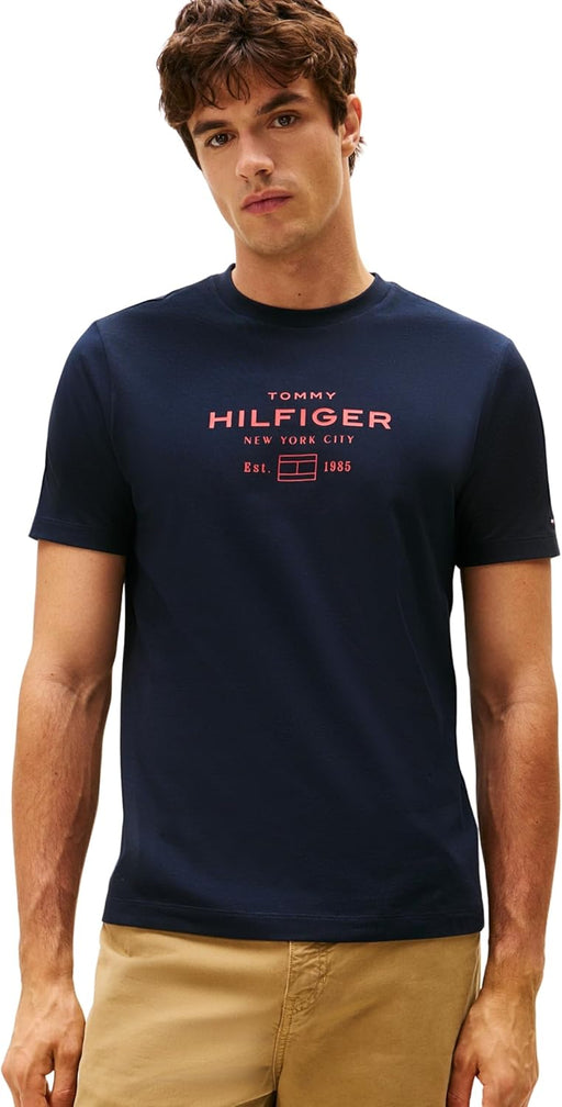 mens Hilfiger Stack Graphic Tee Mw0mw40002 S/S T-Shirt (pack of 1) - Desert Sky