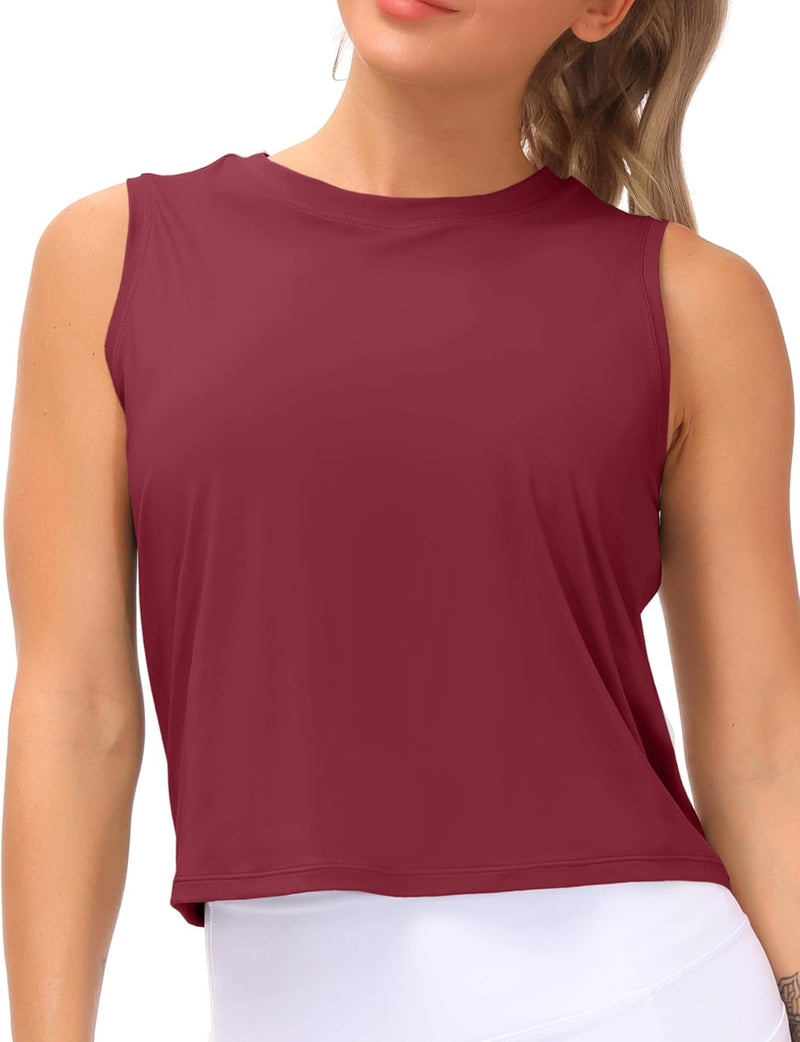 THE GYM PEOPLE Ice Silk Workout Tops for Women Quick Dry Muscle Gym Running Shirts Sleeveles