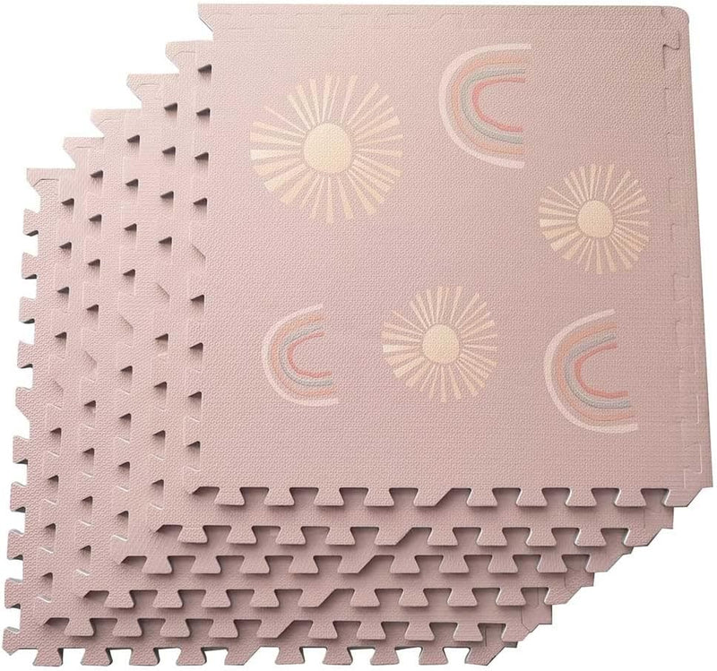 Bumble & Bird - Baby Play Mat - Motor Skills - Educational Mat - Non-Toxic EVA Foam - Waterproof - Easy to Clean - Easy to Store - 6pcs - 60cm x 60cm x 1.2cm - Rainbow Theme