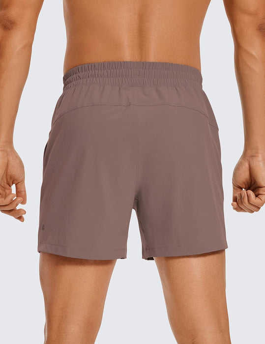 CRZ YOGA Men's Linerless Workout Shorts - 5'' Lightweight Quick Dry Running Sports Athletic Gym Shorts with Pockets