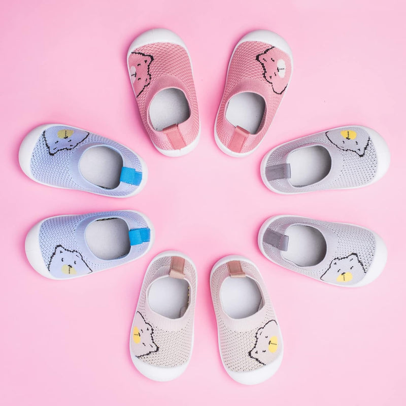 Baby Toddler Non-Skid Sock Shoes Indoor Slipper Breathable Cotton Mesh Lightweight Sole Infant Boy Girls Kids Children