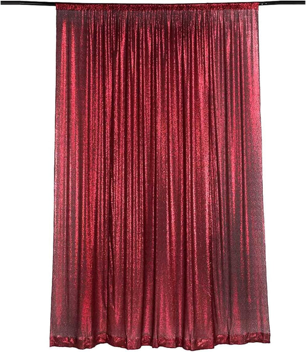 LQIAO 2 Panels Light Gold Sequin Backdrop Glitter Fabric for Wedding Birthday Parties Shimmer Wall-2x8ft