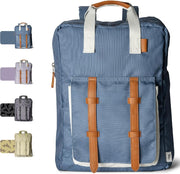 Kids School Backpack 5-8 years, Easy to Carry & Durable, Made of Sustainable Materials, Spacious, Perfect for Nurseries and Travel, Classic Cherry Print - Dark Blue Young Adults