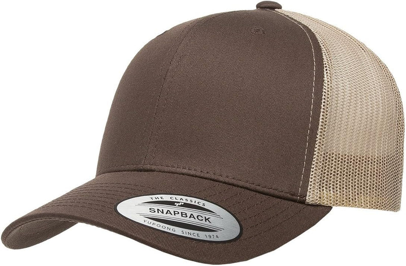 mens Trucker Mesh Cap Hat - Brown/Khaki