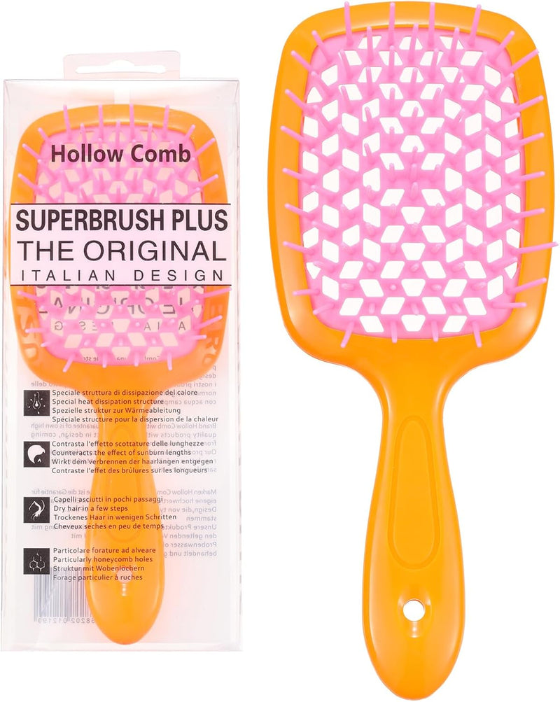 Hair Brush Comb For Hair Detangling Hair Brush Women Hair Styling Brush Hairbrush For Fine Hair Massage Comb Straw Hair Brush Vented Light Green+Purple - 017 Rose Red+Orange