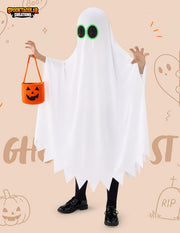 Spooktacular Creations Ghost Costume for Kids with Pumpkin Basket, Scary Halloween Costume for Boys