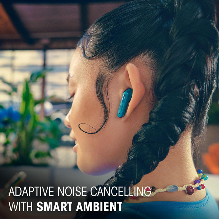 JBL Tune Beam Earphones, Bluetooth and Wireless, Water Resistant and Noise Cancelling with up to 48 Hours Battery Life, Blue - ‎ JBLTBEAMBLU