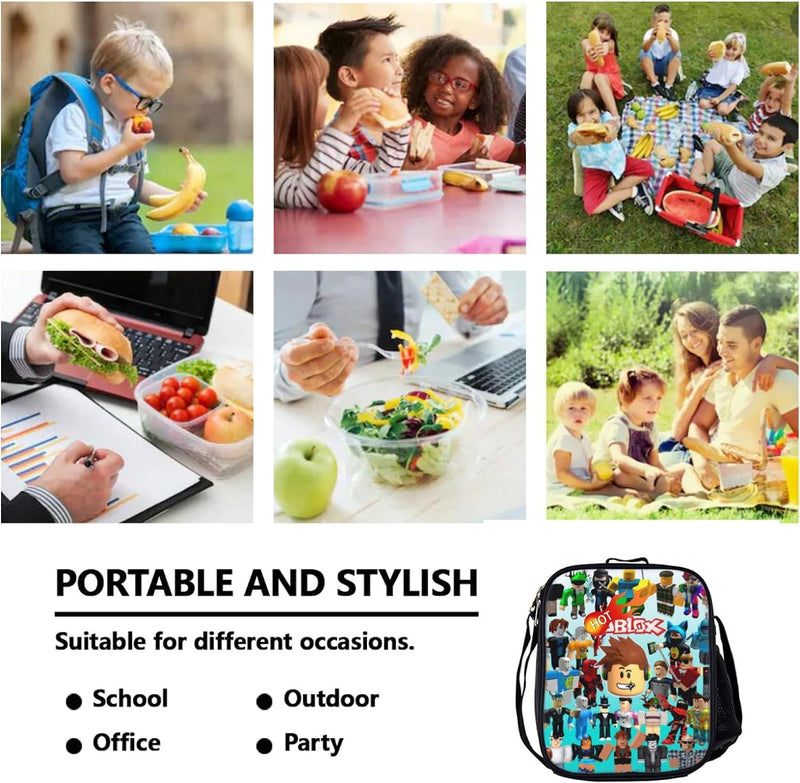 3PCS Kids Cartoon School Backpack, Unisex Back to School Adjustable Backpack, Gifts for Anime Fans, Travel Laptop Backpack Style