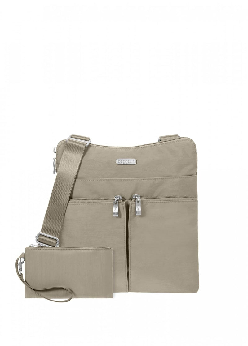 Baggallini Horizon Lightweight Crossbody Bag â€“Multi-Pocketed, Water Resistant Travel Purse with Removable Wristlet