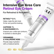 Retinol 0.1 Caffeine Revitalizing Eye Cream, Lightweight Formula for Dark Circles & Puffiness, Hydrating for Sensitive Skin, Korean Skincare, 30 ml