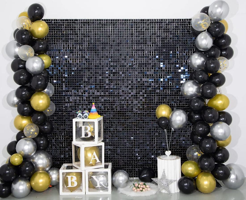 Kate Square Gold Shimmer Wall Sequin Panel Backdrop Birthday Wedding Background Decoration Wall(Pack of 12)