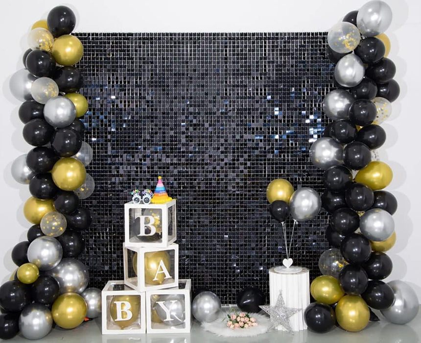 Kate Square Gold Shimmer Wall Sequin Panel Backdrop Birthday Wedding Background Decoration Wall(Pack of 12)